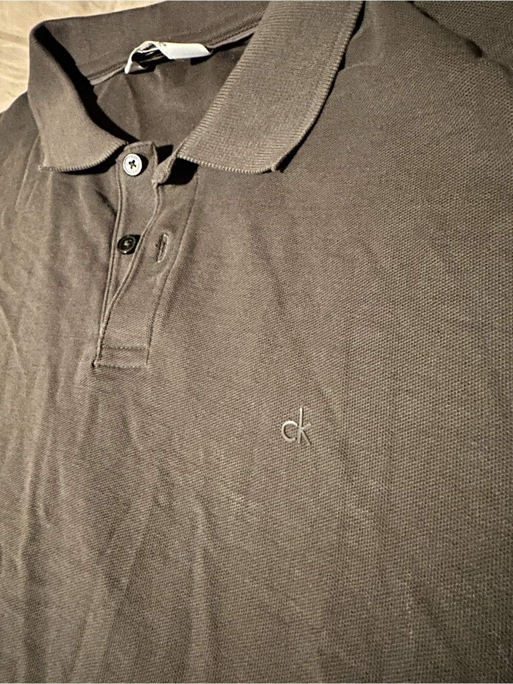 Calvin Klein Dark Gray Polo with CK Emblem